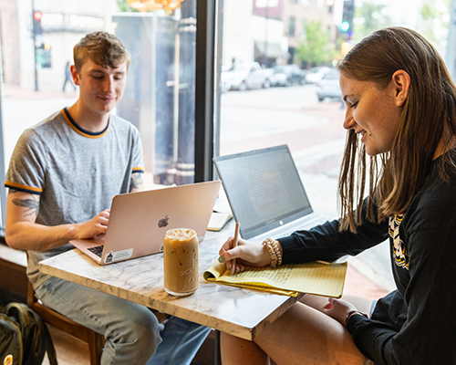 Students in downtown Columbia.