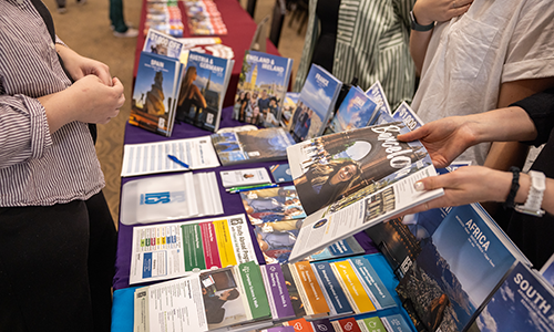 Student at Study Abroad fair.