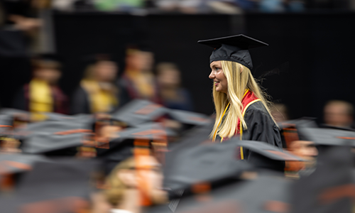 Student at commencement.