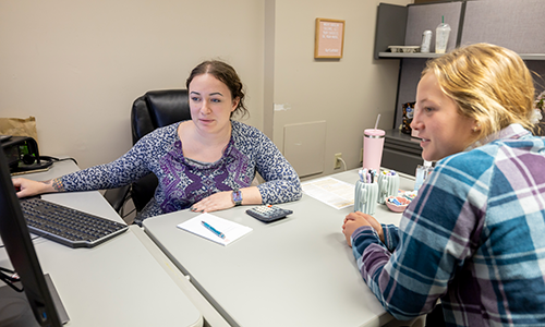 Student with Financial Aid Advisor.