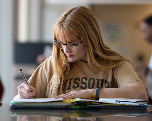 Student studying.