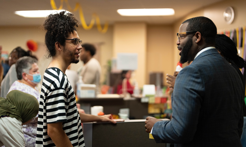 Student at Student Resource Center event.