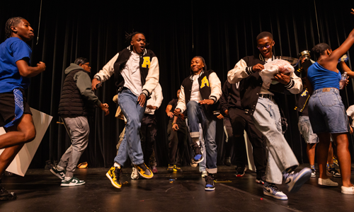 Fraternity and sorority students at Homecoming event.