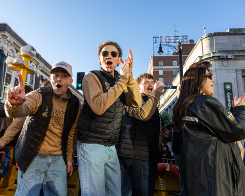 Students attending parade.