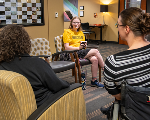 Students in disability center.