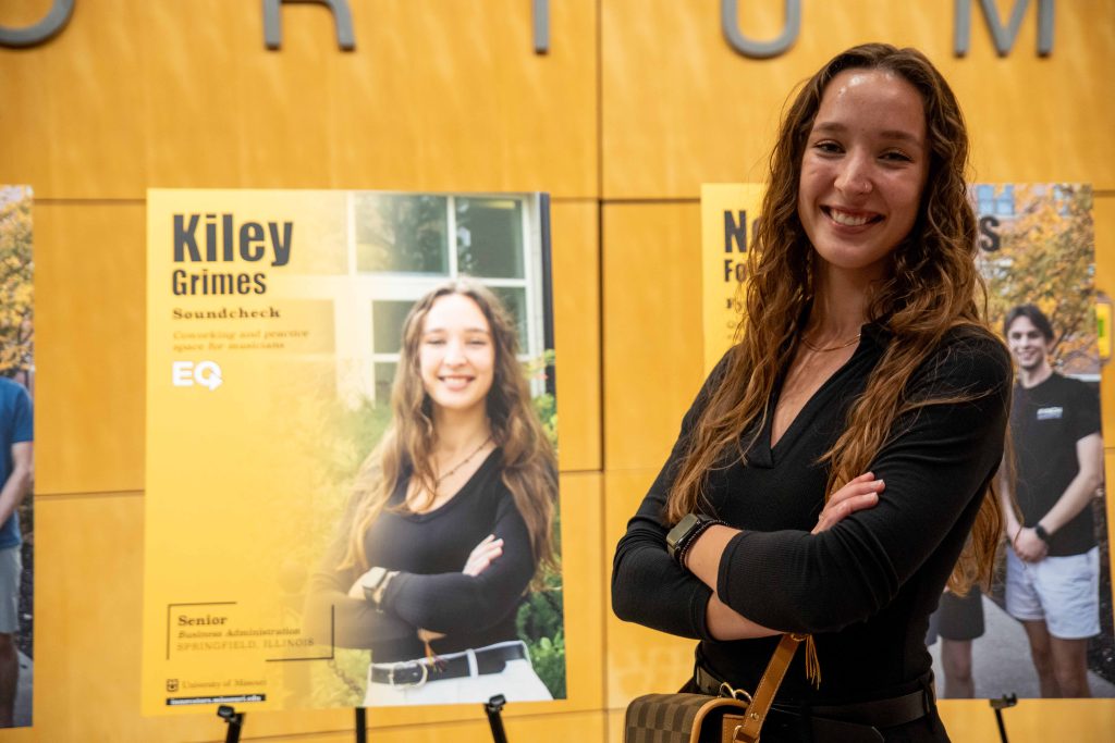 Student presenters and judges at the Entrepreneur Quest Presentation at the Monsanto Auditorium in the Bond Life Sciences Center