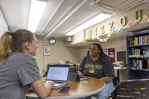 Students working in TRiO space in the Student Success Center.